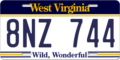 WV license plate 8NZ744