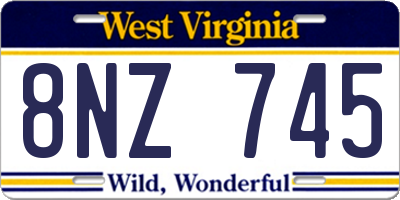 WV license plate 8NZ745