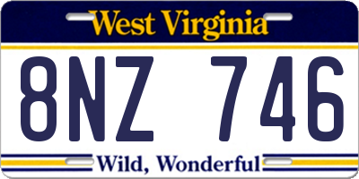 WV license plate 8NZ746