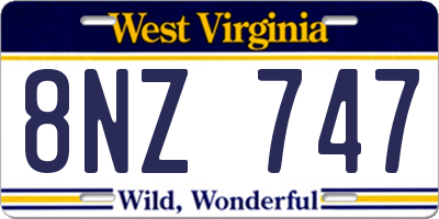 WV license plate 8NZ747