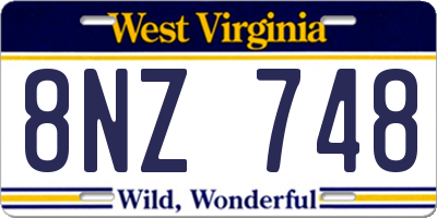 WV license plate 8NZ748