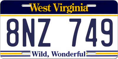 WV license plate 8NZ749