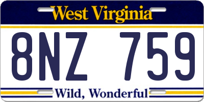 WV license plate 8NZ759