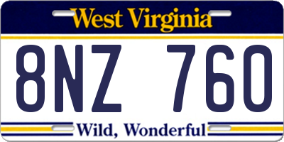 WV license plate 8NZ760