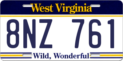 WV license plate 8NZ761