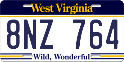 WV license plate 8NZ764