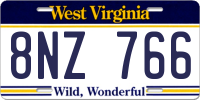 WV license plate 8NZ766