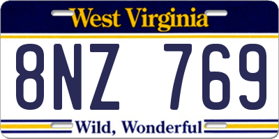 WV license plate 8NZ769