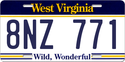 WV license plate 8NZ771