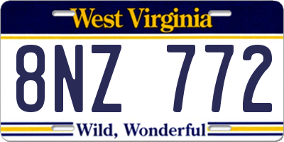 WV license plate 8NZ772