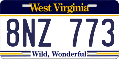 WV license plate 8NZ773