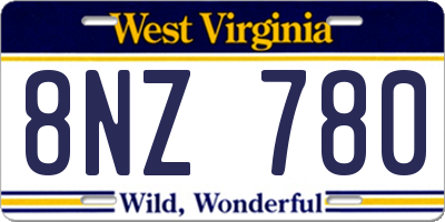 WV license plate 8NZ780