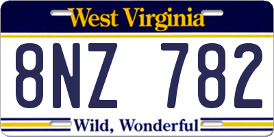 WV license plate 8NZ782