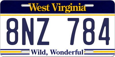 WV license plate 8NZ784