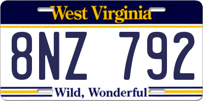 WV license plate 8NZ792