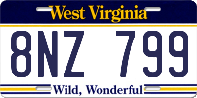 WV license plate 8NZ799
