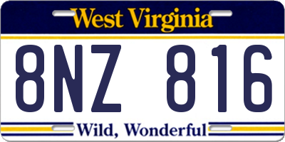 WV license plate 8NZ816