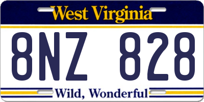 WV license plate 8NZ828