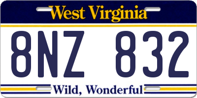 WV license plate 8NZ832