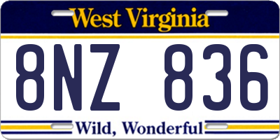 WV license plate 8NZ836