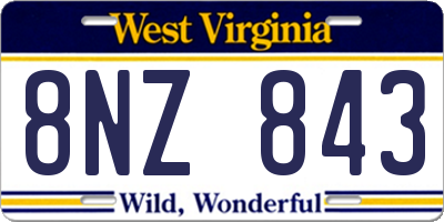 WV license plate 8NZ843