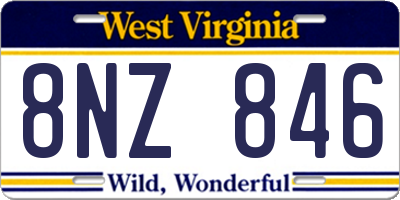 WV license plate 8NZ846