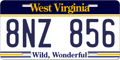 WV license plate 8NZ856