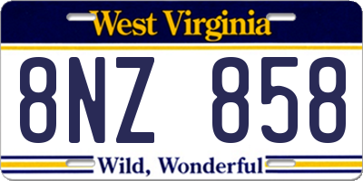 WV license plate 8NZ858