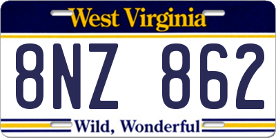 WV license plate 8NZ862