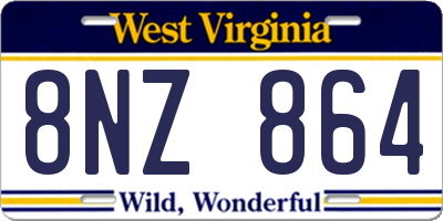 WV license plate 8NZ864