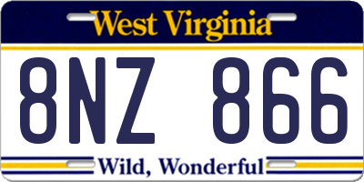 WV license plate 8NZ866