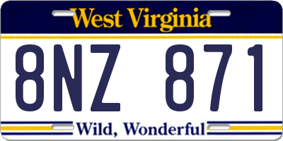 WV license plate 8NZ871