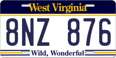WV license plate 8NZ876