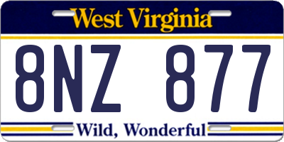 WV license plate 8NZ877