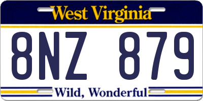 WV license plate 8NZ879