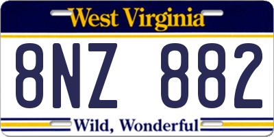 WV license plate 8NZ882