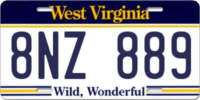 WV license plate 8NZ889