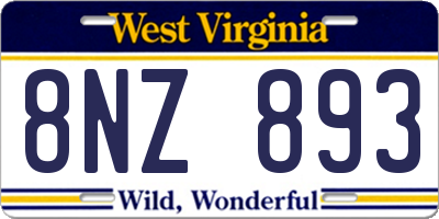 WV license plate 8NZ893