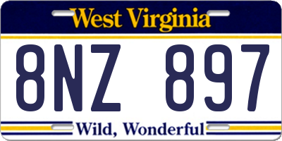 WV license plate 8NZ897