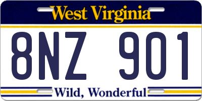 WV license plate 8NZ901