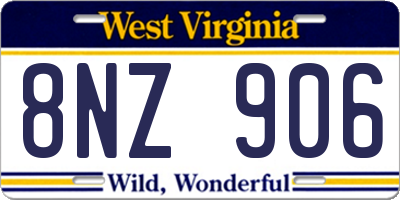 WV license plate 8NZ906