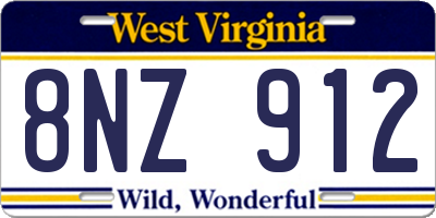 WV license plate 8NZ912