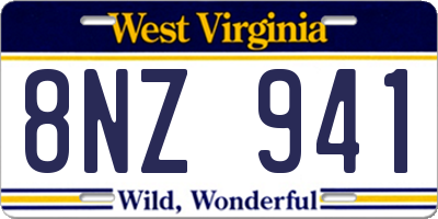WV license plate 8NZ941