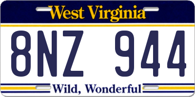 WV license plate 8NZ944