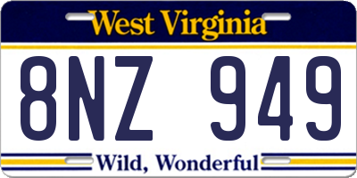 WV license plate 8NZ949
