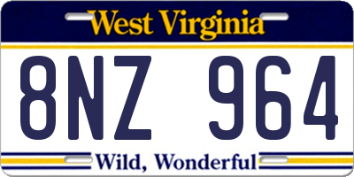 WV license plate 8NZ964