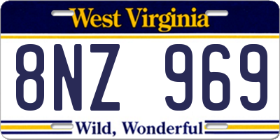 WV license plate 8NZ969