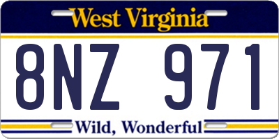 WV license plate 8NZ971