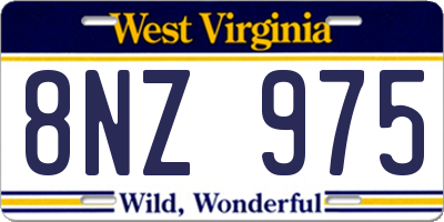WV license plate 8NZ975
