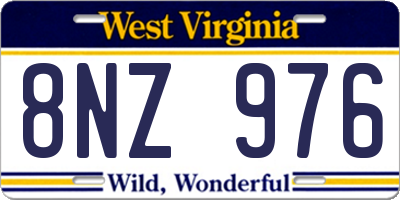 WV license plate 8NZ976